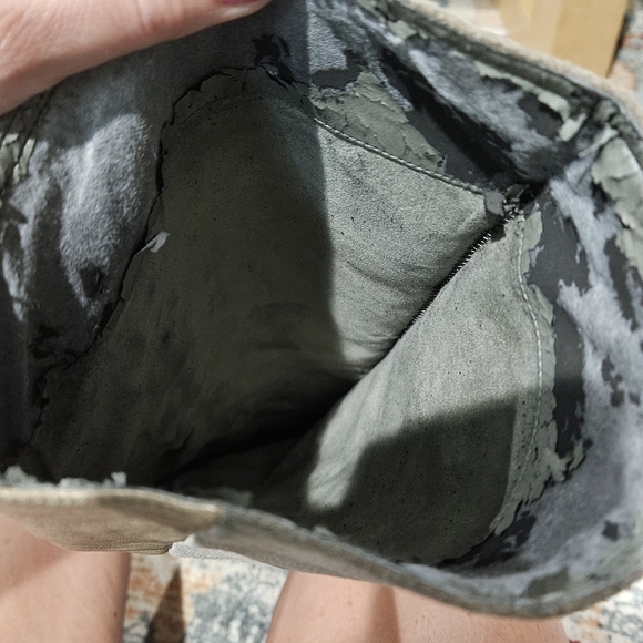 GIANNI BINI Leather/Suede Two Toned Braid Detail Knee High Boots. Olive.Size 7.5 - Picture 2 of 16